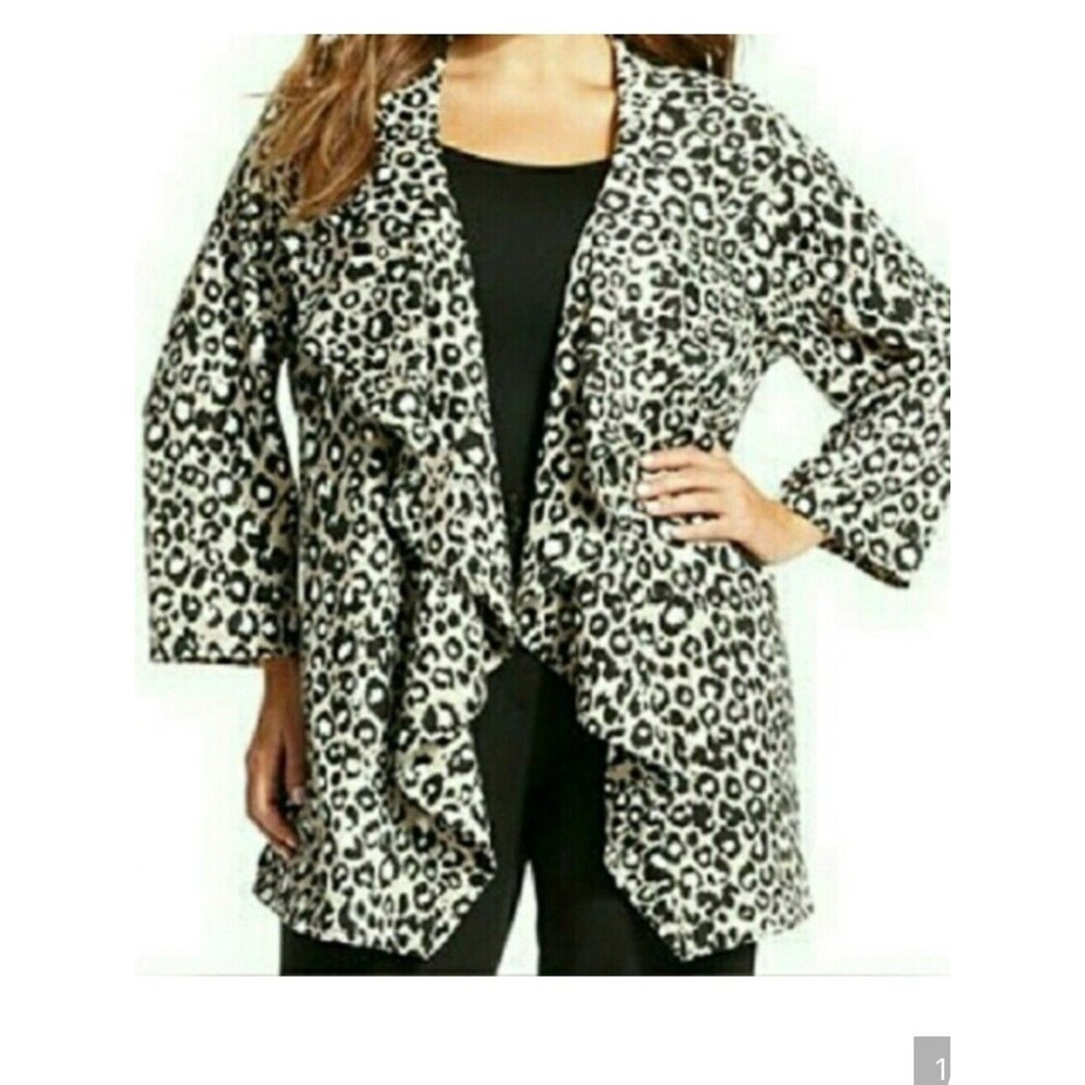 Calvin Klein Plus Size Animal Print open front casual sweater jacket size 14w